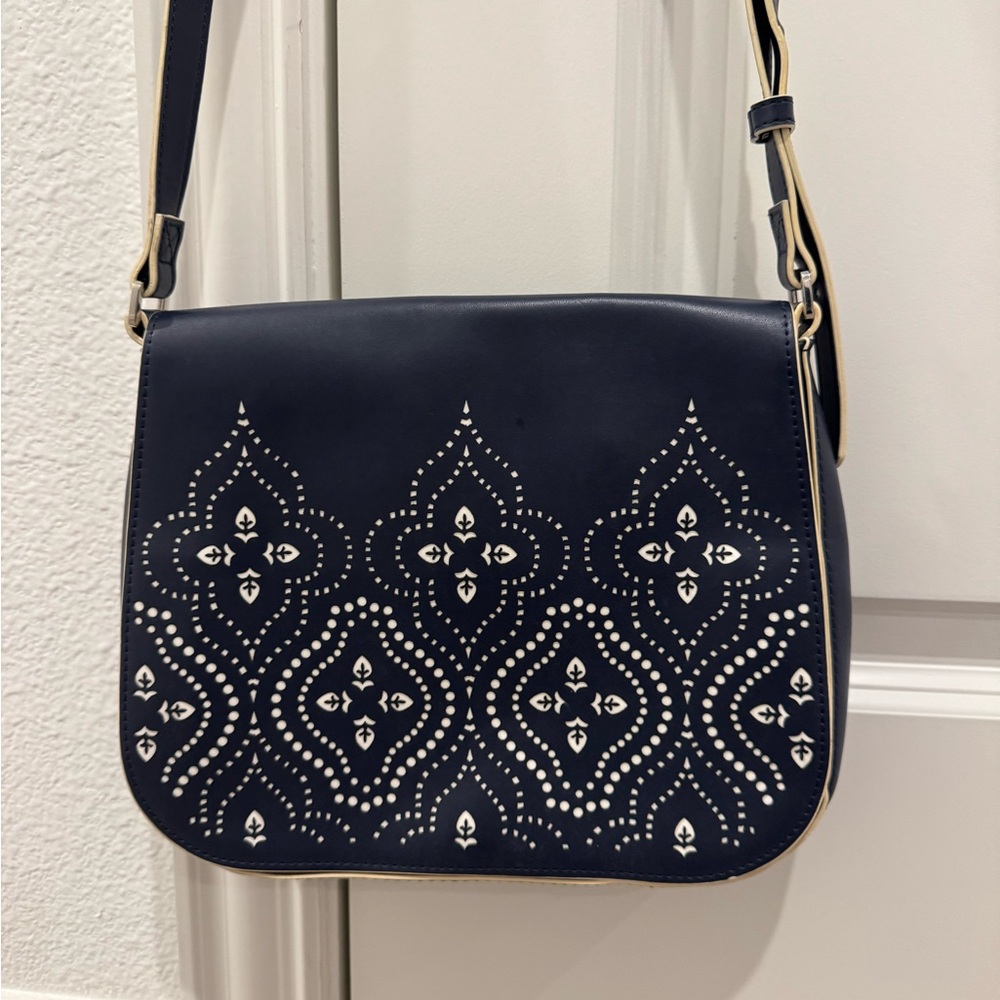 Vera Bradley Navy Crossbody Bag with White Accents